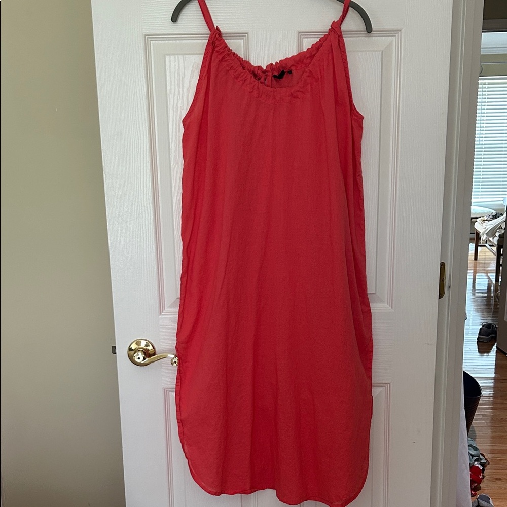 J. Crew Coral Sleeveless Swim Cover Up Dress Size M